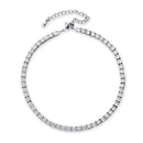 TOPGRILLZ Women Anklet 3mm Row Tennis Cubic Zirconia Anklet Choker Hip Hop Fashion Charm Jewelry For Gift Can Adjustable