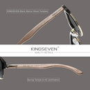 KINGSEVEN 手工制作 2022 黑胡桃木太阳镜 男士偏光 UV400 防护 半框复古眼镜 女士 Oculos