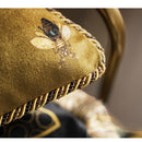 DUNXDECO Cushion Cover Decorative Pillow Case European Luxury Art Gold Yellow Bee Print Velvet Soft Coussin Sofa Chair Cushion