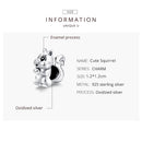 WOSTU Cute Squirrel Charms 925 Sterling Silver Animal Beads Fit Original Bracelet Necklace Pendant Lovely Jewel;ry Gift CTC338