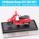 1:18 比例比亚乔伟士牌踏板车 98 PK 125 GTR P150X 300 MP5 Primavera GTS 摩托车机车压铸模型儿童玩具