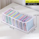 7 Grid Jeans Storage Box Closet Organizer Home Separation Bra Leggings Clothes Storage Case Drawer Wardrobe Divided Storage Bags