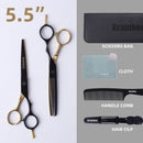 Brainbow 5.5' /6.0' Professional Hair Scissors Japan Hairdressing Barber Scissors Thinning Cutting Shears Haircut Hair Style