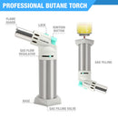 HAUSHOF Refillable Kitchen Torch Adjustable Flame for DIY Creme Brulee BBQ Baking Butane Gas Not Included