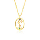 ANDYWEN 100% 925 Sterling Silver Spring Rainbow CZ Zodiacs Pendant Necklace 2021 Wedding Jewelry Fine Rock Punk Ovals Crystal