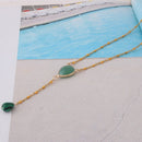 NeeFuWoFu Stainless Steel Necklace Natural Pendant Short Woman Pink Stone Jewelry fashion Accessories brand gift Women's present