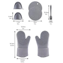 7Pcs/set Microwave Gloves Heat Insulation Silicone Baking Gloves Oven Mitt Pot Holder Nonslip Grilling Pad Hand Clip For Kitchen