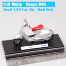 1:18 比例比亚乔伟士牌踏板车 98 PK 125 GTR P150X 300 MP5 Primavera GTS 摩托车机车压铸模型儿童玩具