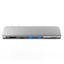 USB 3.1 Type-C 集线器转 HDMI 适配器 4K Thunderbolt 3 USB C 集线器，带 Hub 3.0 TF SD 读卡器插槽 PD 适用于 MacBook Pro/Air 2018 - 2020