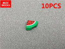 MOC Bricks Food Cookie Bone Pretzel Bagel Biscuits Waffle Chips Hot Dog Bread Pizza Milk Educational Building Blocks Kids Toys