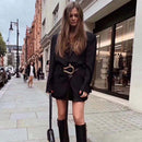 135cm Elegant Women Influencer Stylish All-match Fashion Women PU Leather Female Black New Quality Belt for Blazer