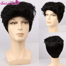 Amir Synthetic Men' Wigs Brown Short Straight Grey Hair Wigs Black Blonde Wig for Men Brown Gray Wig Natural wave