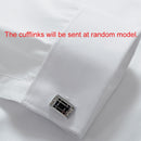 French Cuff Mens Formal Business Dress Shirt Long Sleeve Male Luxury White Party Wedding Tuxedo Shirts with Cufflinks