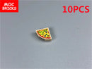 MOC Bricks Food Cookie Bone Pretzel Bagel Biscuits Waffle Chips Hot Dog Bread Pizza Milk Educational Building Blocks Kids Toys