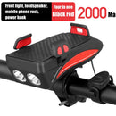 4in1 Bicycle Light USB Charging Lighting Cycling Phone Holders & LED Headlight Horn Bell MTB Power Bank for Bike Accessories