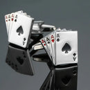 AS High quality playing card Cufflinks new fashion stock hammer dice pistol Cufflinks men's shirt badge pin birthday party gift