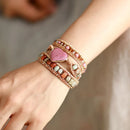 Luxury Heart Shape Wrap Bracelets W/ Jaspers Crystal 3 Strands Leather Chain Bracelet Fashion Jewelry Bijoux Dropshipping