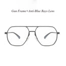 HDCRAFTER Metal Oversized Computer Eye Glasses Anti-Blue Rays Photochromic Lenses Eyeglasses Frame For Women Men Oculos de grau