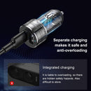倍思车载点烟器分线器12V-24V双USB车载充电器插座100W汽车自动分线器电源适配器适用于车载USB集线器