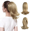 Synthetic Claw Clip In Ponytail Hair Extensions Hairpiece Horse Tail Fake Hair Wavy Blonde False Pigtail With Elastic Band