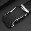 CEXIKA Men Automatic Buckle Belt Custom Engraved Name Logo Genuine Leather Waist Belts for Jeans Father's Day Personalized Gift