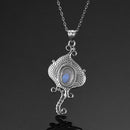 Nasiya Natural Rainbow Moonstone Casual Necklace Pendant With 8x10MM Stone Women&