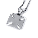 男士项链 红色铁十字圣殿骑士吊坠 不锈钢十字军男士首饰