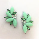 2018 Elegant Crystal Opal Stone Stud Earrings Christmas Party Earrings for Women Trendy Earrings 19 colors