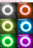 10W 96 LED Ring Light Illuminator Adjustable Lamp for Industry Stereo Camera Microscope Barlow Lens White Red Yellow Blue Green