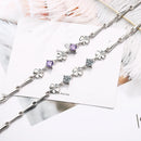 925 Sterling Silver Bracelet For Women Lucky Cute Sweet Student Female Four-leaf Clover Bracelets Girlfriend Valentines Day Gift