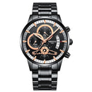 NIBOSI Quartz Watch Men Gold Black Mens Watches Top Brand Luxury Chronograph Sports Watches Luminous Waterproof Relogio Masculin