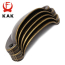 KAK 2件复古金属橱柜门把手和家具拉手五金柜仿古黄铜贝壳拉手