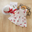 Melario Children's Clothing Baby Girl Clothes Summer Party Clothing for Girls Dress Cherry Dot Princess Dresses Bow Hat Outfits