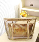 Fashionable Waterproof PVC Half-Transparent Hand Bag for Summer Beach with Small Storage Polyester New Hot Style