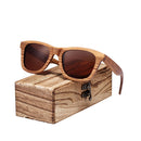 BARCUR Vintage Natura Zebra Wood Sunglasses Women Men Square Sun glasses Polarized Retro Sunglasses