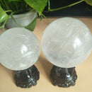 70/80mm Natural Calcite Crystal Sphere Stone Ball Resin Flower Base Home Room Decoration Gemstone Wicca Reiki spiritual Healing