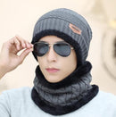 Hot Balaclava Knitted hat scarf cap neck warmer Winter Hats For Men women skullies beanies super warm Fleece mask dad cap