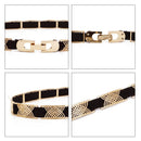 Luxury Metal Elastic Fabric Belts For A Dress High Fashion Geometrical Lines Female Belt Punk Ceinture Elegant Women&
