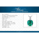 JewelryPalace Simulated Nano Green Emerald Created Ruby 925 Sterling Silver Pendant Necklace Women Gemstone Solitaire No Chain