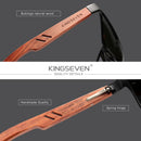 KINGSEVEN 设计师手工女士太阳镜男士偏光天然布宾加木+铝时尚太阳镜方框UV400
