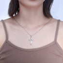 LADYCHIC Fashion Silver Color Women Pendant Necklace Dainty Leaf Shape Crystal Chain for Female Party Jewelry Wholesale LN1011