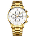 NIBOSI Quartz Watch Men Gold Black Mens Watches Top Brand Luxury Chronograph Sports Watches Luminous Waterproof Relogio Masculin