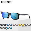 Ralferty磁吸太阳镜 男士偏光夹片眼镜 女士方形眼镜框 TR90 UV400 3D光学镜架 7合1 Oculos A2247