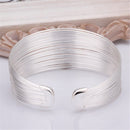 DOTEFFIL 925 Sterling Silver Multi-Line Bracelets Bangle For Women Fashion Jewelry High Quality Gift Free shipping