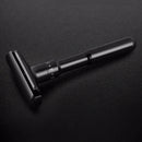 QShave Luxurious Black Adjustable Safety Razor Can Design Name on It Classic Stand Safety Razor Men Shaving 5 Gift Blades