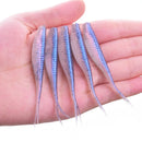 5pcs 70mm 1.8g Jig Wobblers Fishing Lures Easy Shiner Double Color Silicone Artificial Bait Carp Bass Fork tail Swimbaits