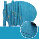 Bamboo Grain Painting Placemats Oval Table Mat Cup Bar Mat Kitchen Accessories PVC Adiabatic Can Be Washed Coffee Table Bowl Pad