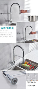 Rozin Matte Black Kitchen Faucet Deck Mounted Mixer Tap 360 Degree Rotation Stream Sprayer Nozzle Kitchen Sink Hot Cold Taps