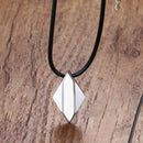 Vnox Not Ccratch Pure Tungsten Carbide Rhombus Necklaces Pendants 18" Rope Chain