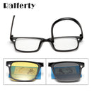 Ralferty磁吸太阳镜 男士偏光夹片眼镜 女士方形眼镜框 TR90 UV400 3D光学镜架 7合1 Oculos A2247